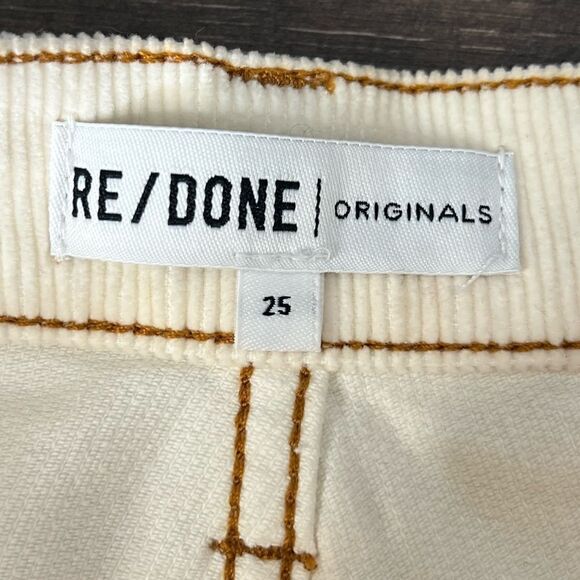 Re/Done Corduroy Stretch High Rise Ankle Crop in Winter White. Size 25. NWT! - Picture 11 of 15